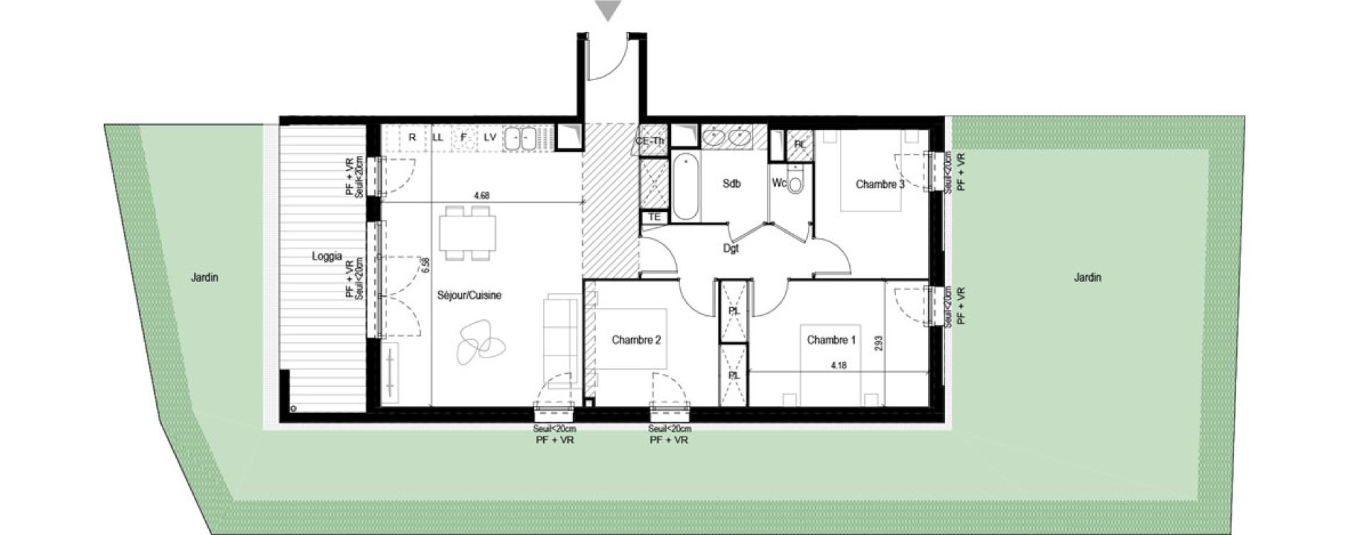 Appartement T4 de 82,25 m2 &agrave; L'Union Malbou