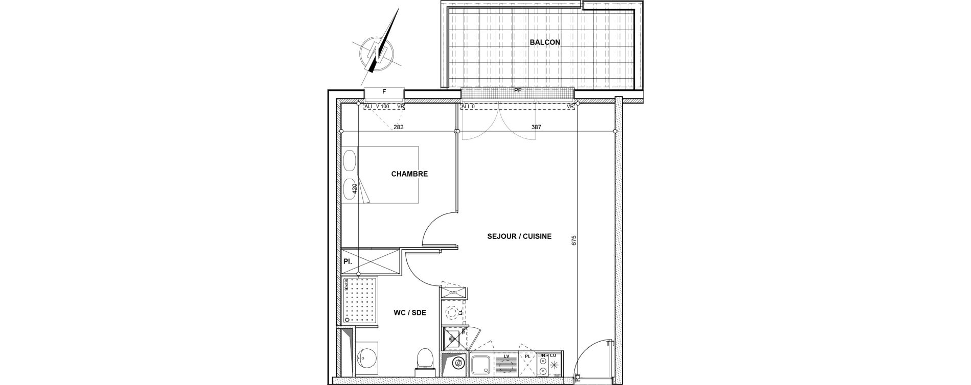 Appartement T2 de 43,70 m2 &agrave; L'Union Les acacias