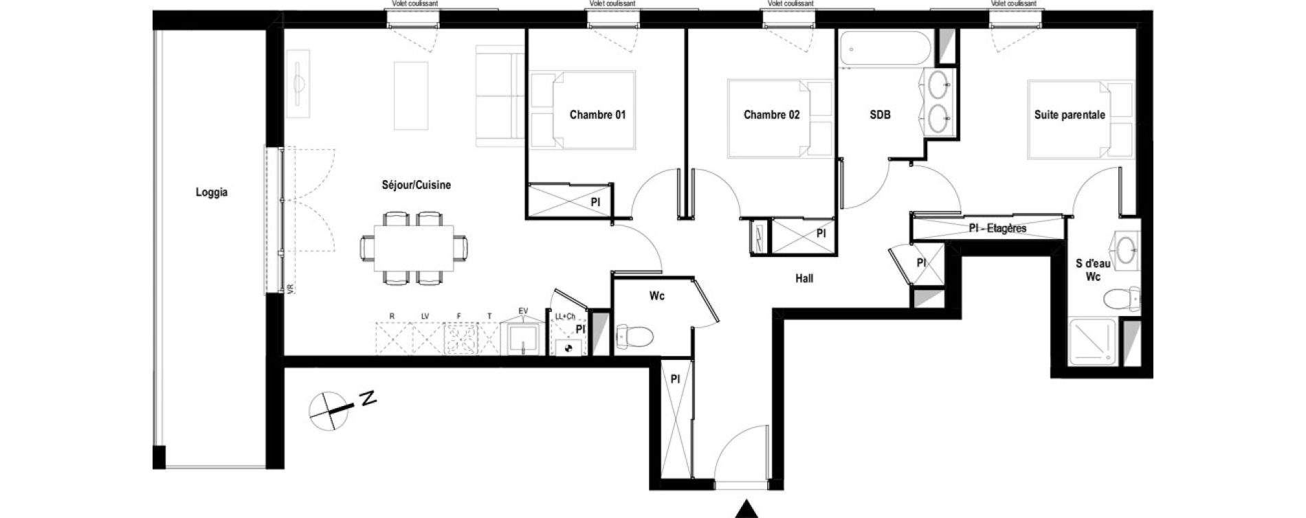 Appartement T4 de 82,24 m2 &agrave; L'Union Belv&egrave;ze