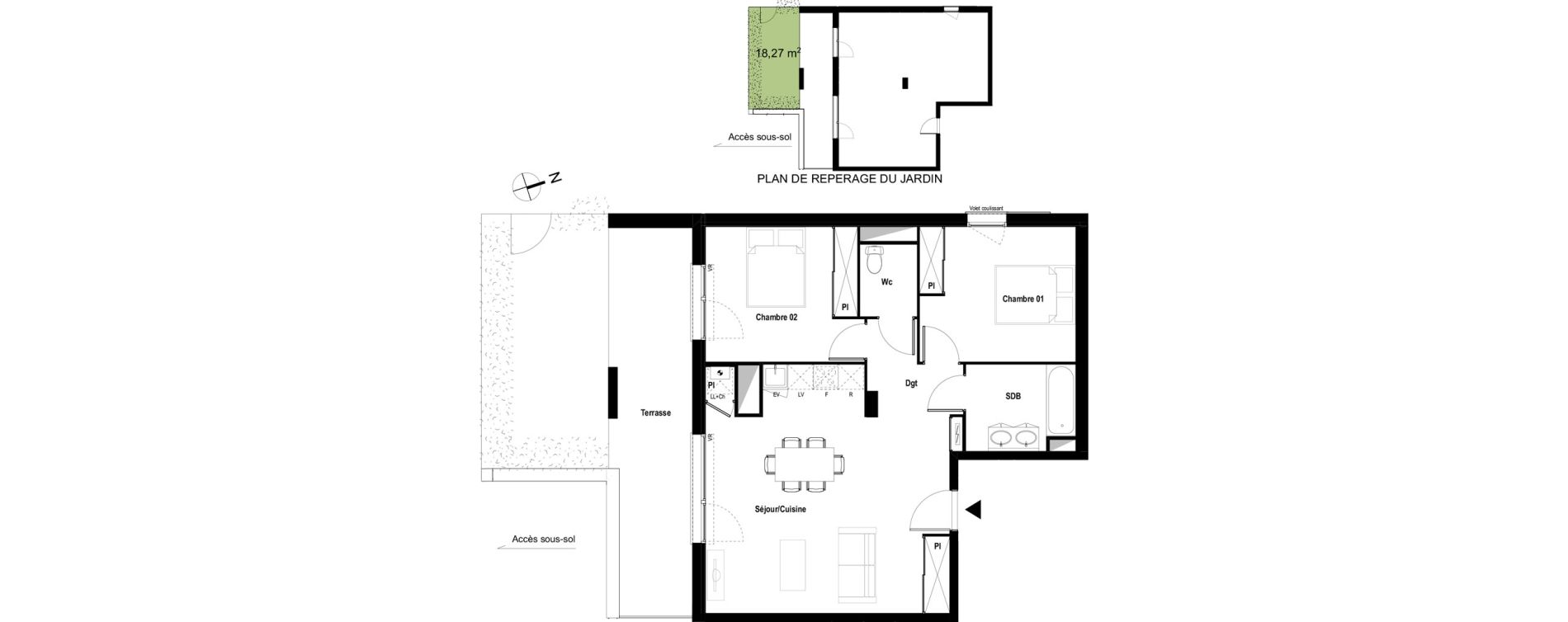 Appartement T3 de 66,39 m2 &agrave; L'Union Belv&egrave;ze