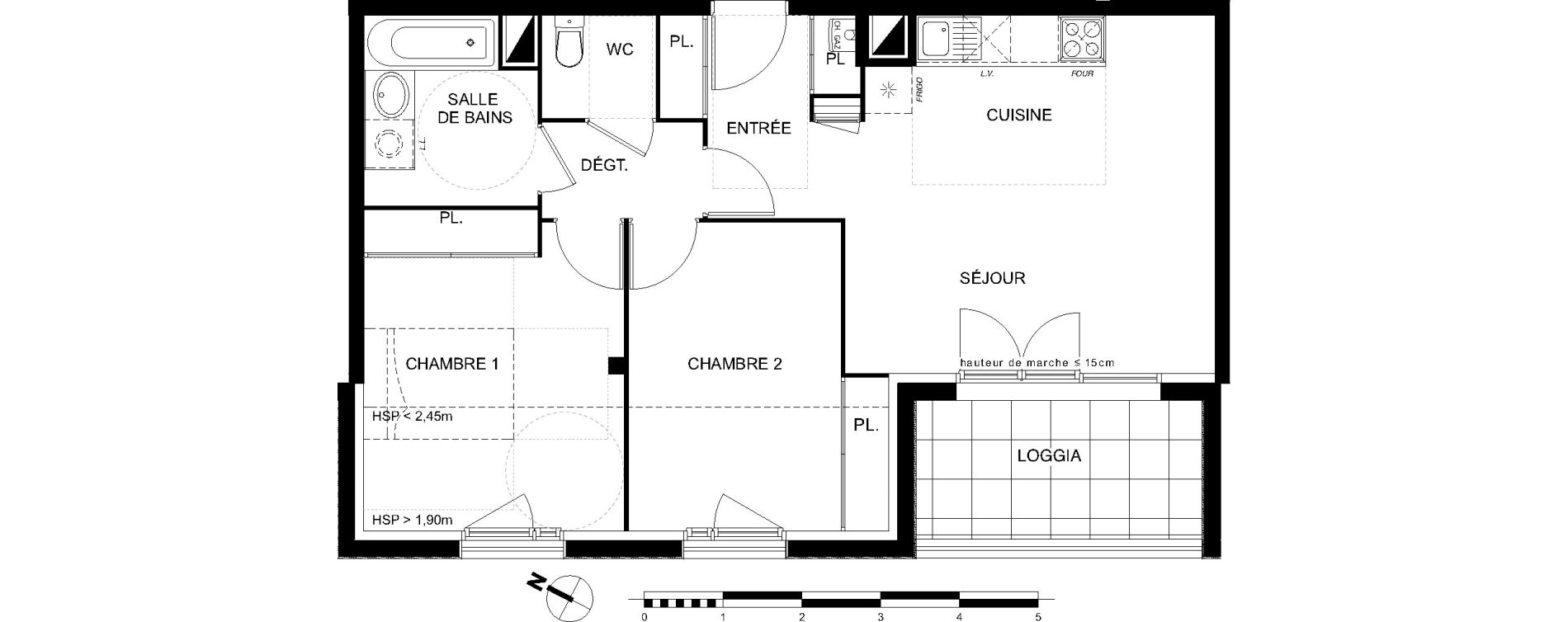Appartement T3 de 60,01 m2 &agrave; L'Union Centre