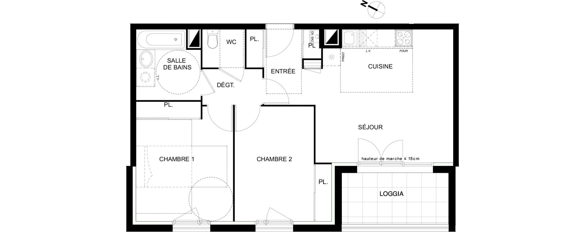 Appartement T3 de 60,05 m2 &agrave; L'Union Centre