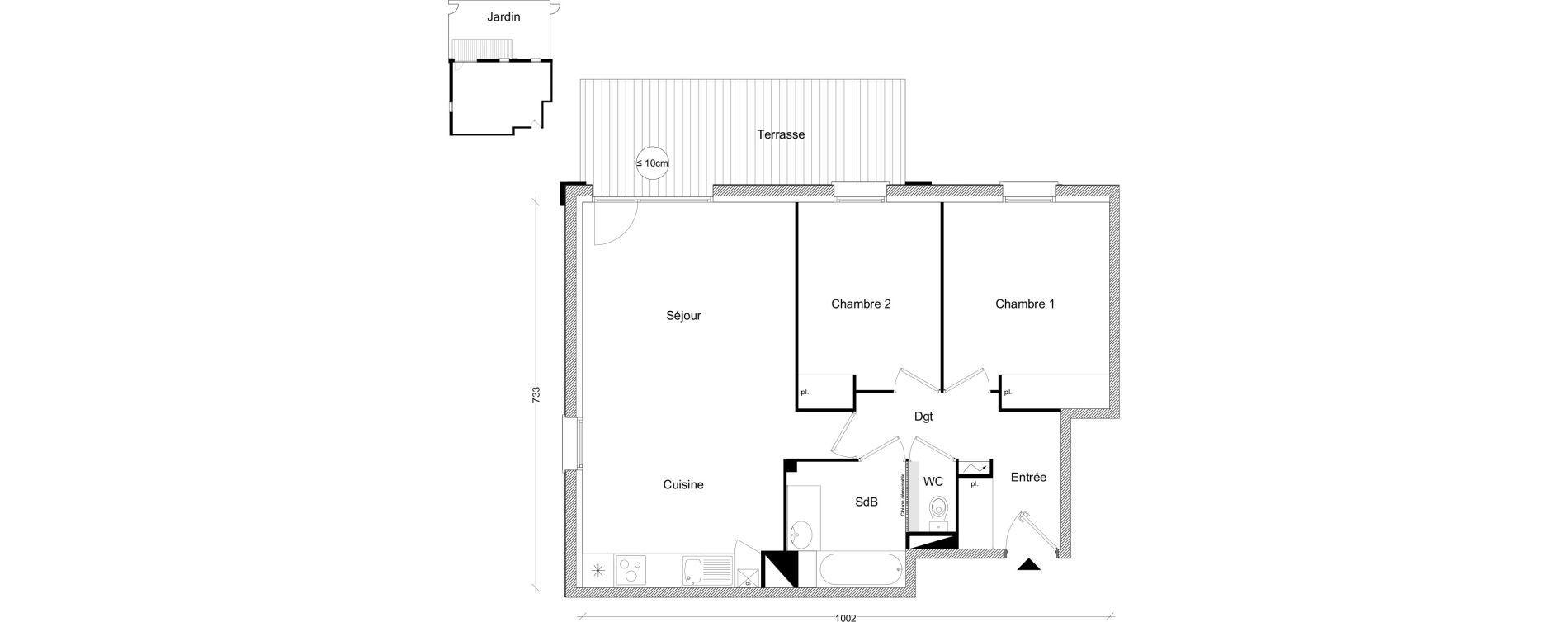 Appartement T3 de 65,40 m2 &agrave; L'Union Belv&egrave;ze