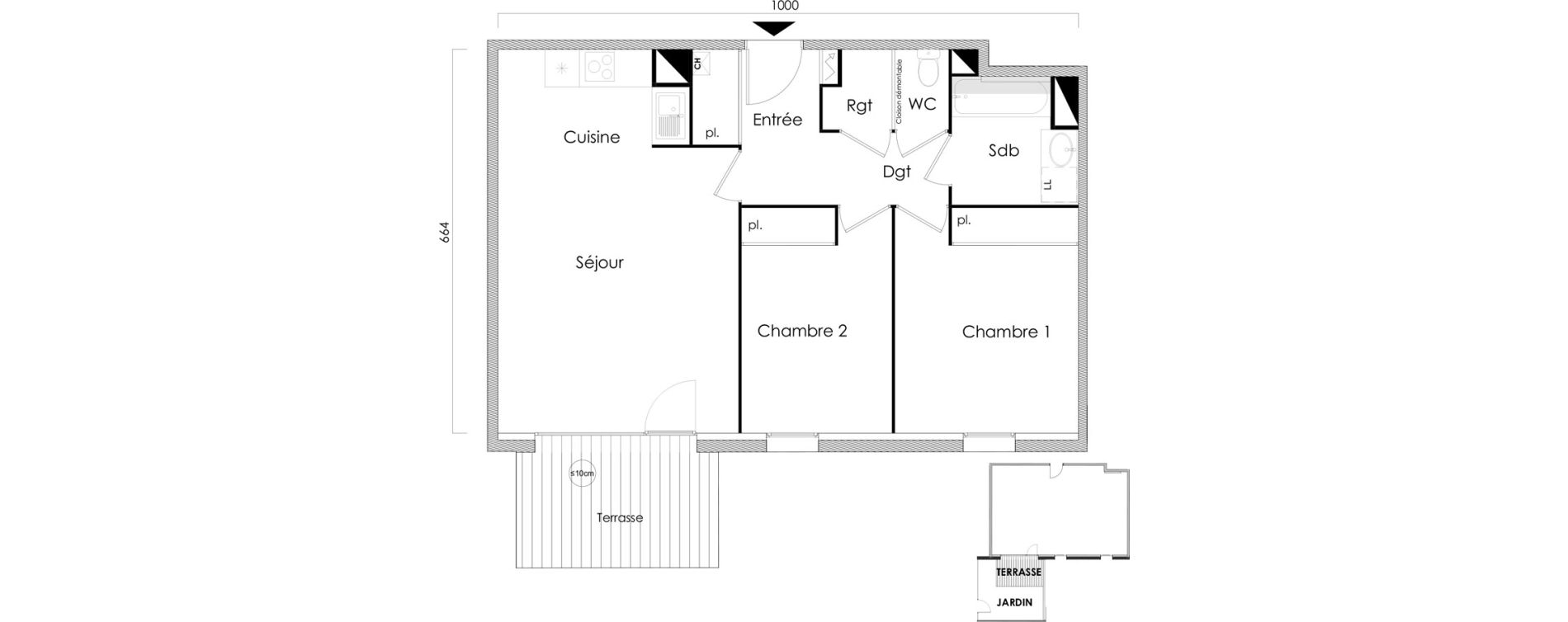 Appartement T3 de 63,11 m2 &agrave; L'Union Malbou