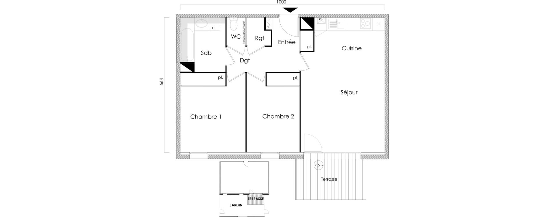 Appartement T3 de 64,26 m2 &agrave; L'Union Malbou
