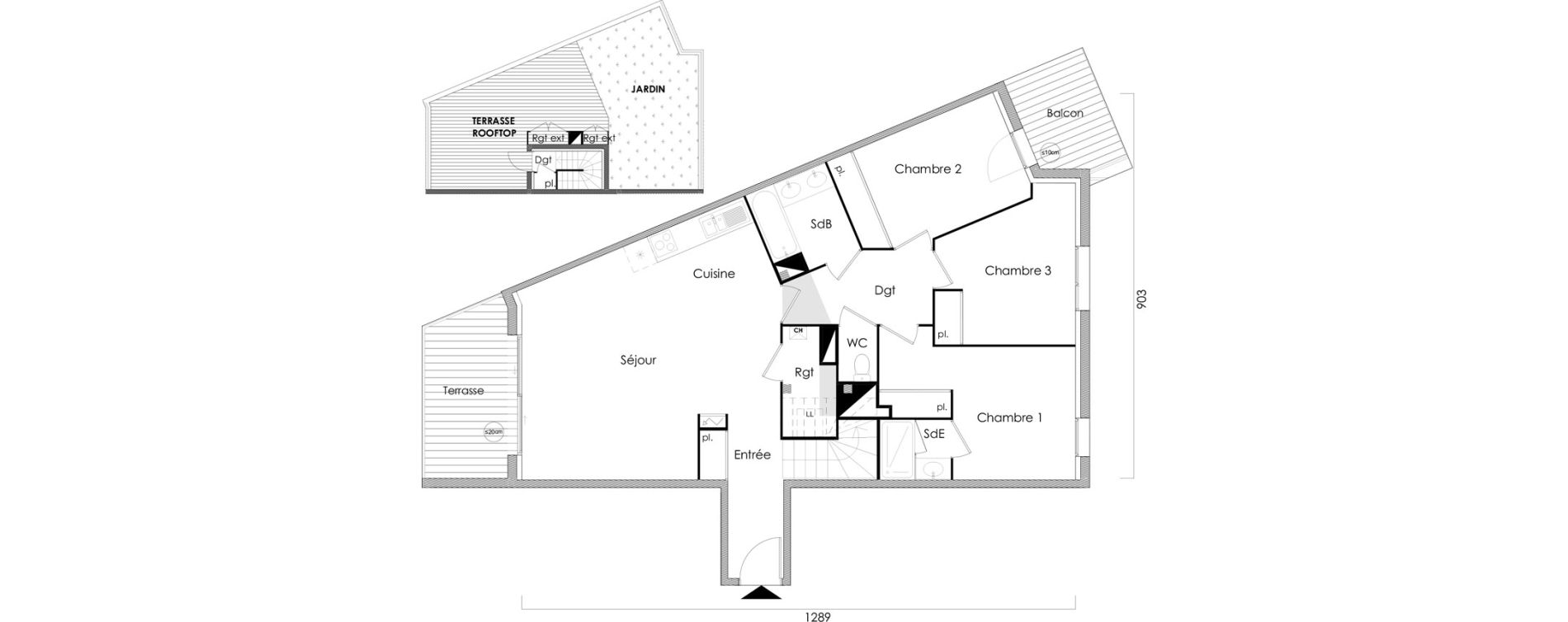 Duplex T4 de 86,91 m2 &agrave; L'Union Malbou