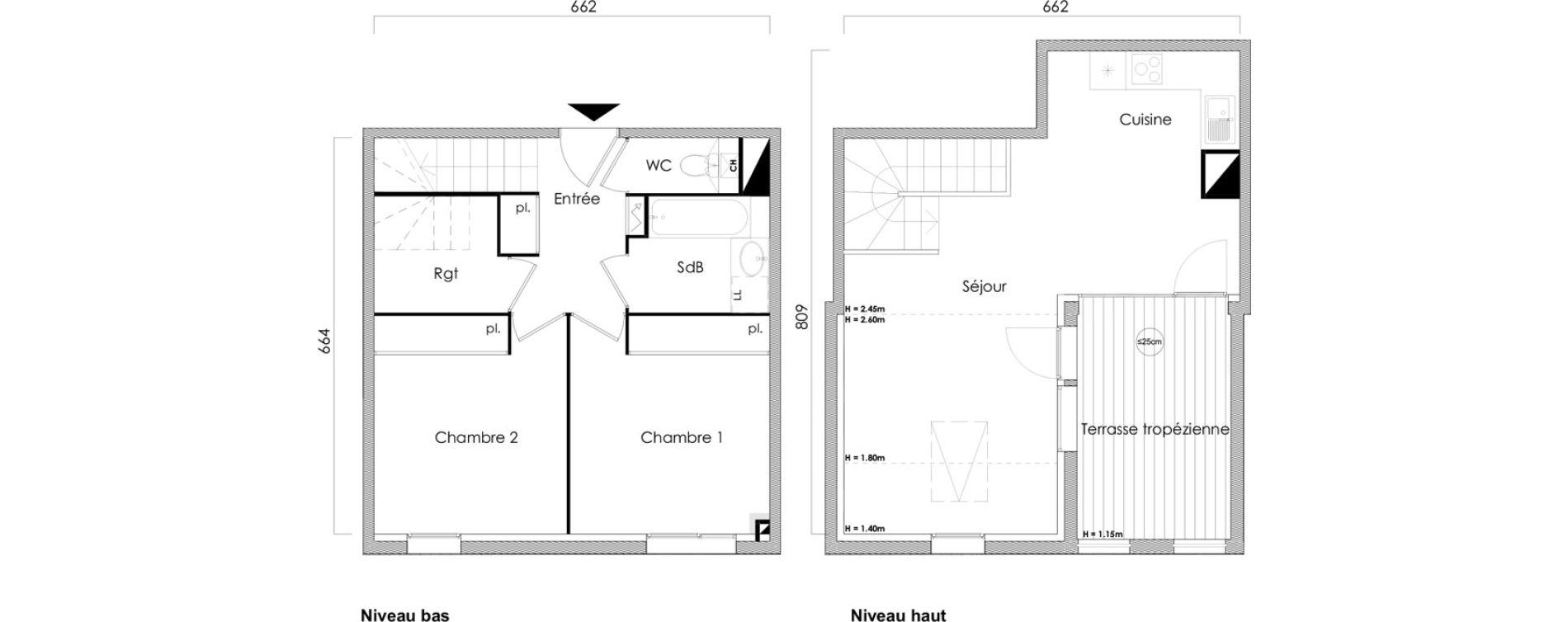 Duplex T3 de 66,43 m2 &agrave; L'Union Malbou