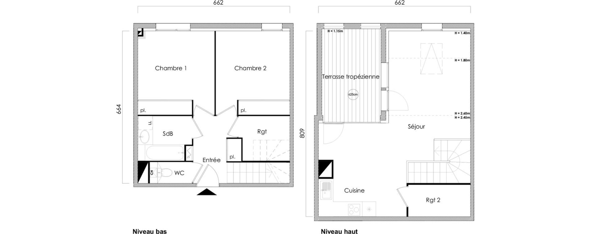 Duplex T3 de 71,10 m2 &agrave; L'Union Malbou