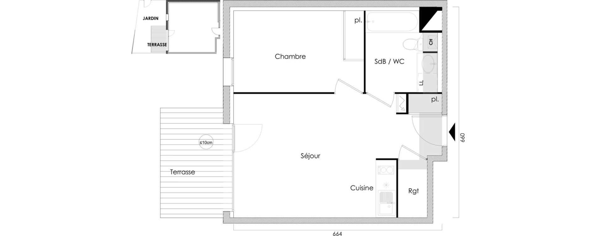 Appartement T2 de 41,14 m2 &agrave; L'Union Malbou