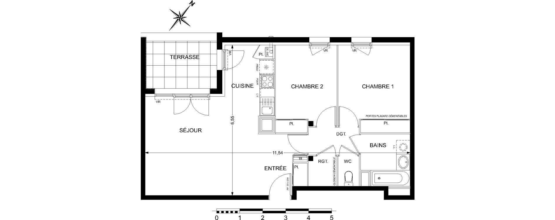 Appartement T3 de 63,26 m2 &agrave; L'Union Centre