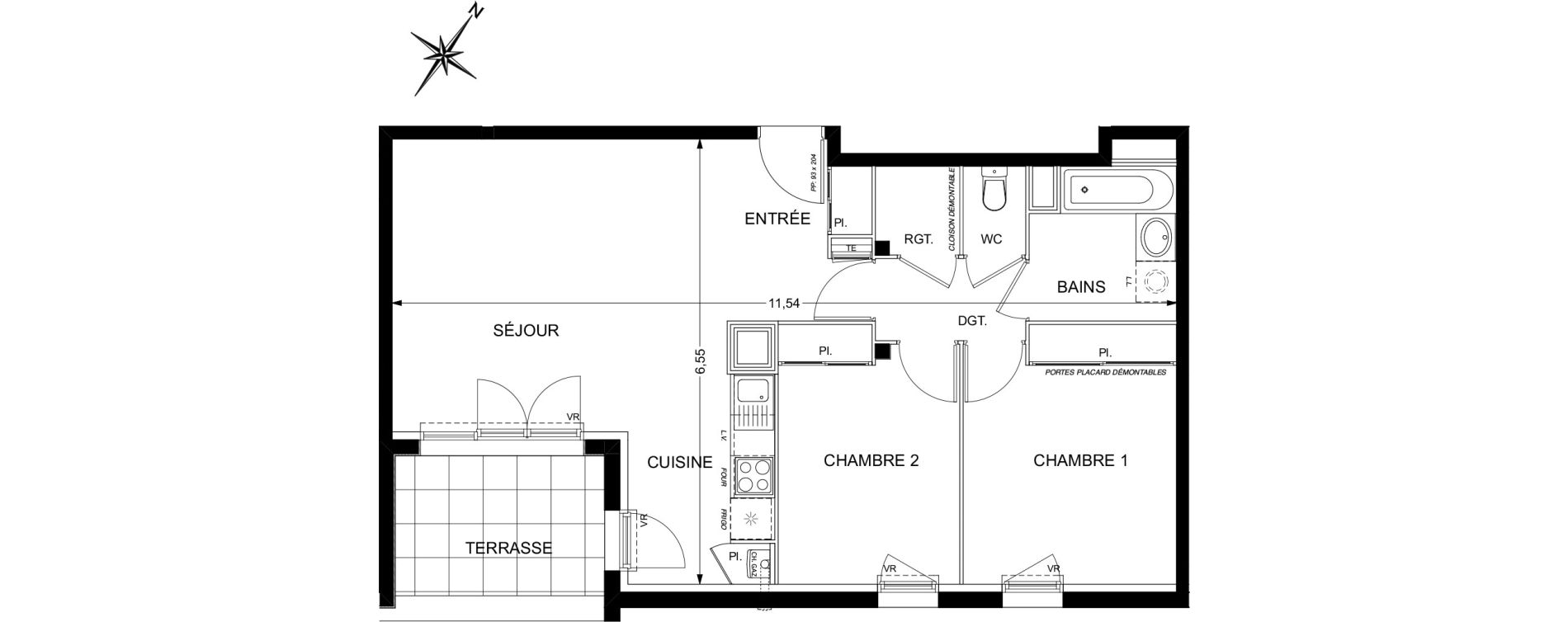 Appartement T3 de 63,26 m2 &agrave; L'Union Centre