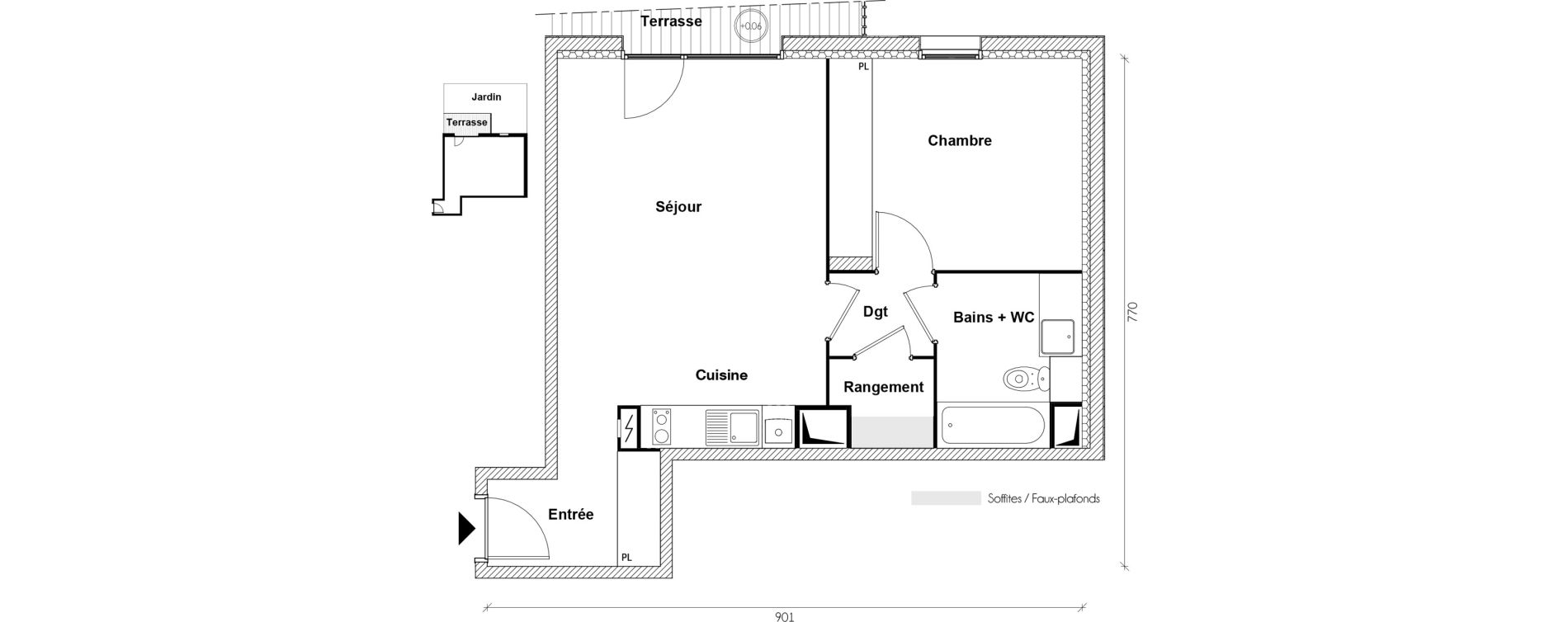Appartement T2 de 49,25 m2 &agrave; L'Union Les acacias