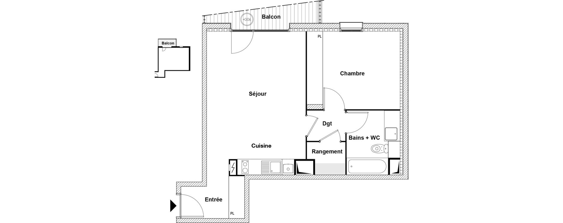 Appartement T2 de 49,25 m2 &agrave; L'Union Les acacias