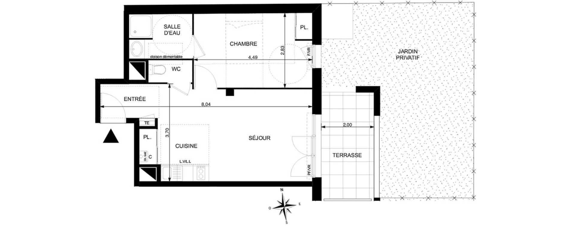 Appartement T2 de 42,35 m2 &agrave; Mondonville Centre