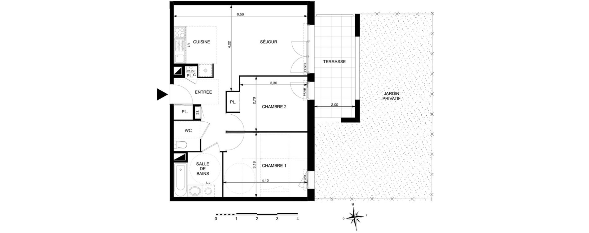 Appartement T3 de 59,60 m2 &agrave; Mondonville Centre