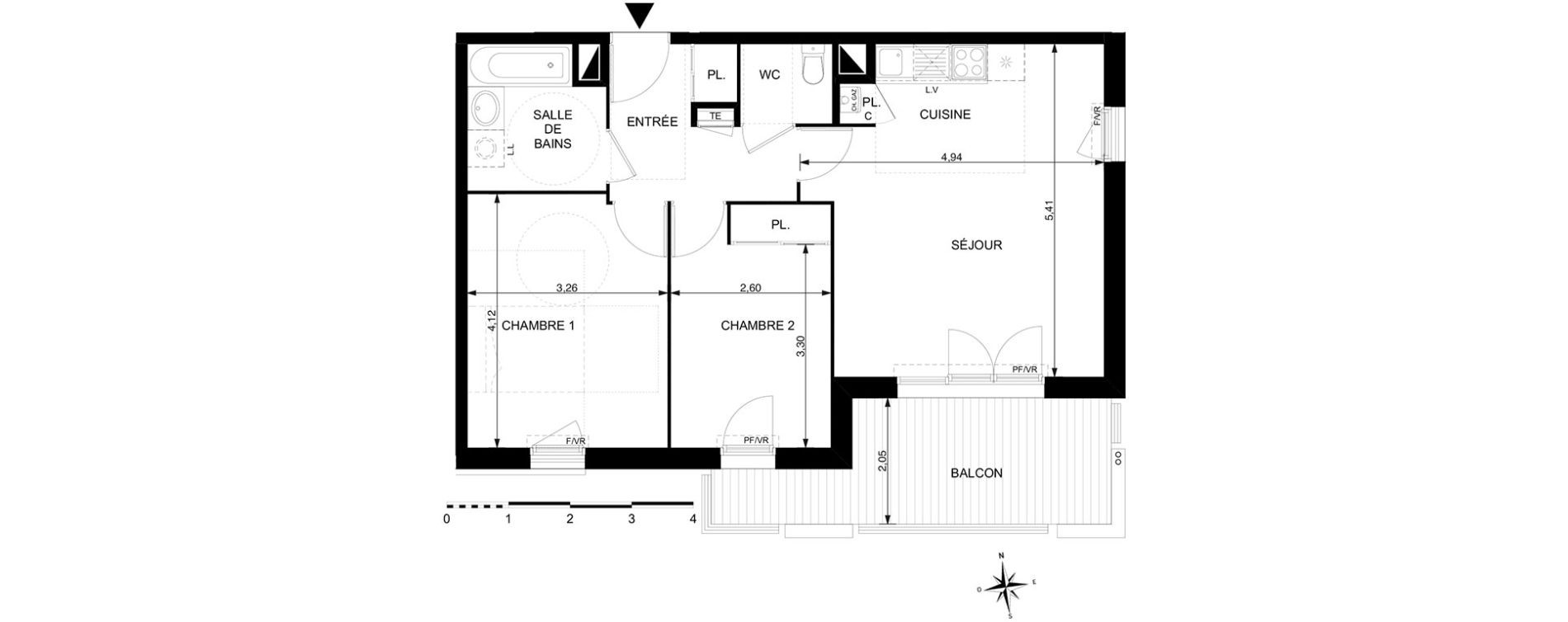 Appartement T3 de 60,32 m2 &agrave; Mondonville Centre