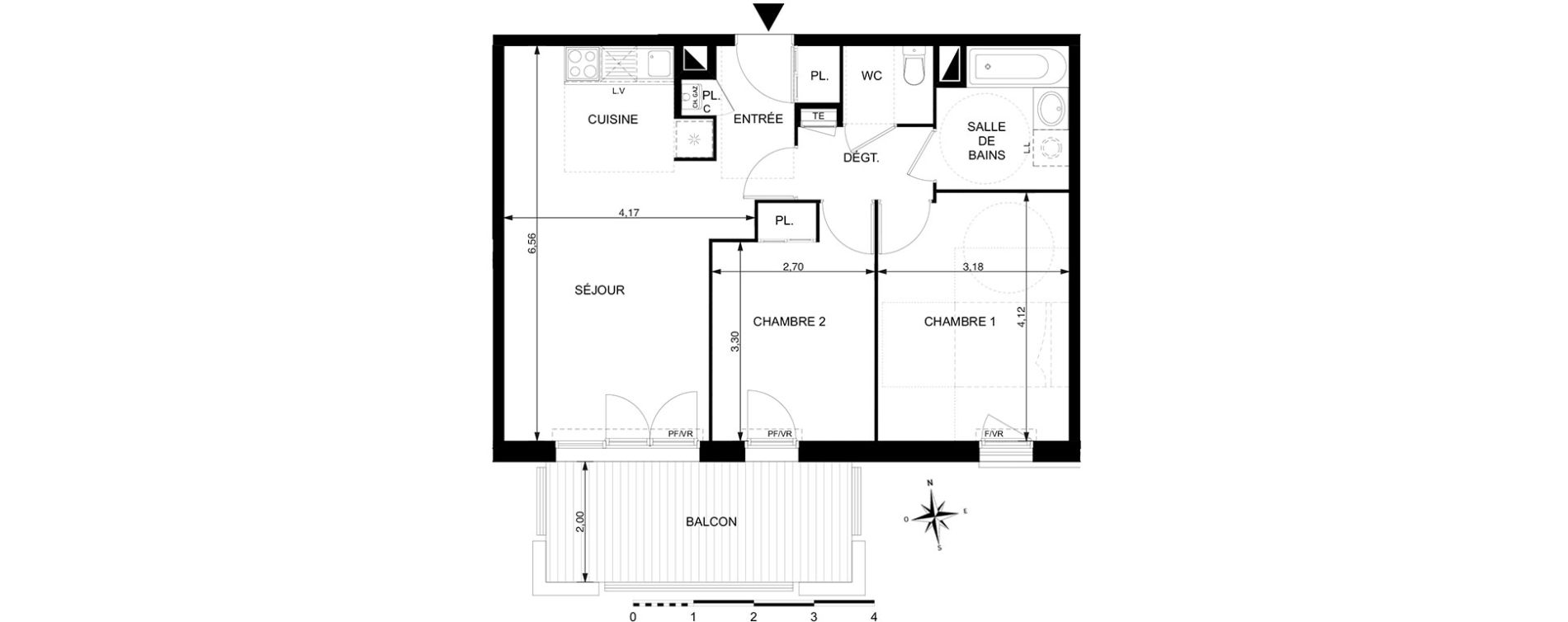 Appartement T3 de 59,20 m2 &agrave; Mondonville Centre