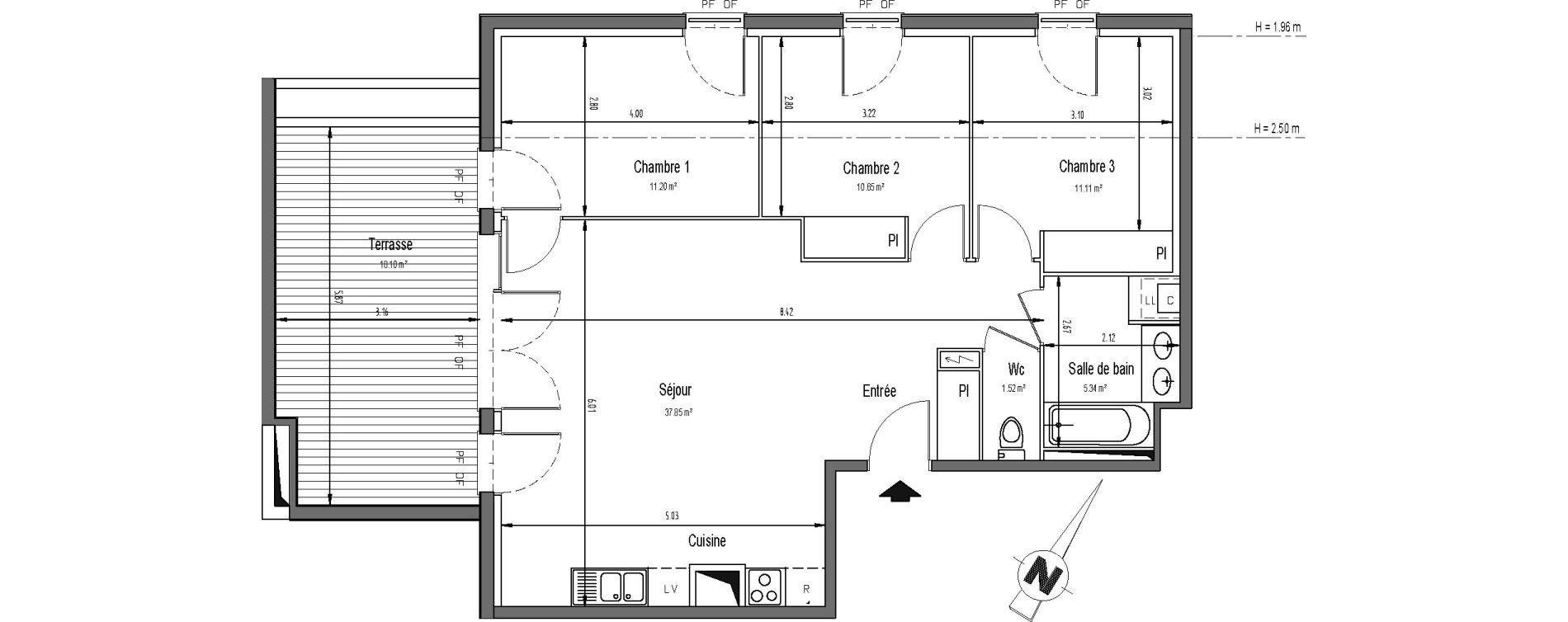 Appartement T4 de 77,67 m2 &agrave; Mondonville Centre