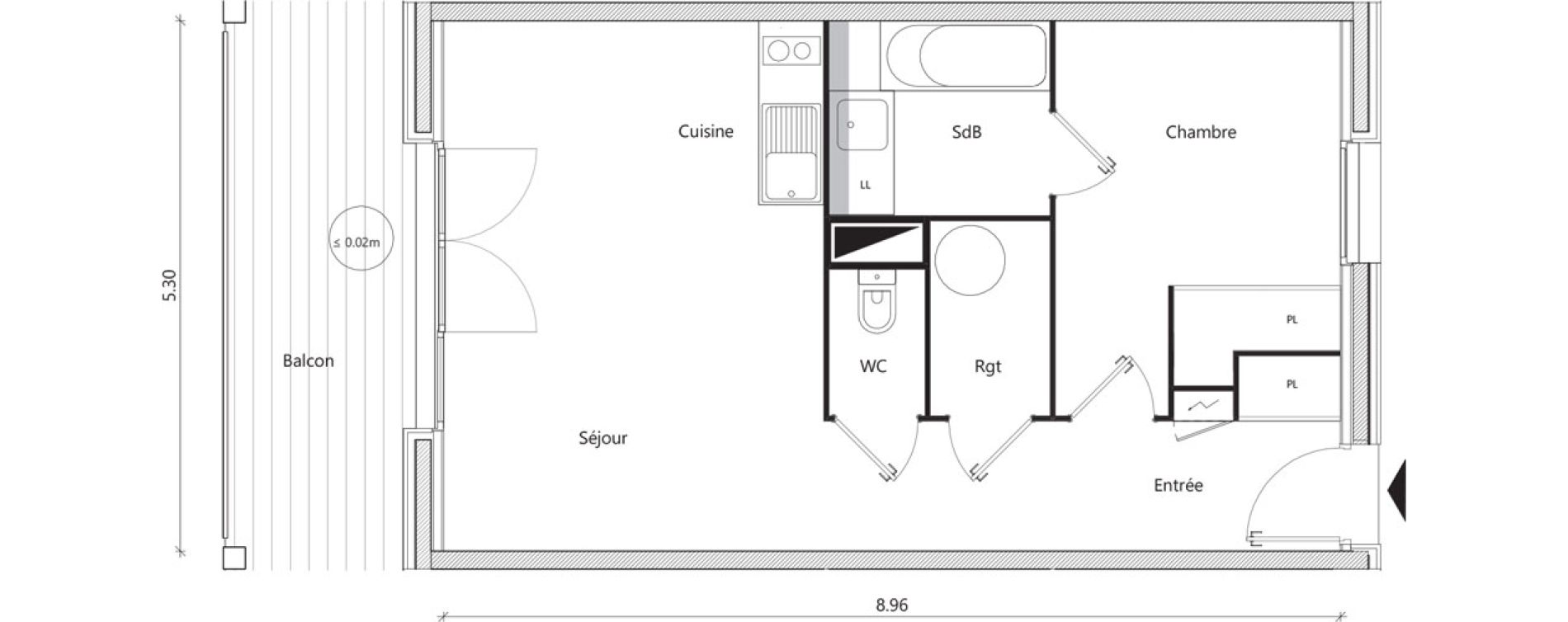 Appartement T2 de 45,90 m2 &agrave; Mondonville Centre