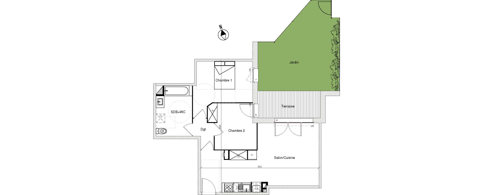 Appartement T3 de 60,10 m2 &agrave; Mondonville Centre