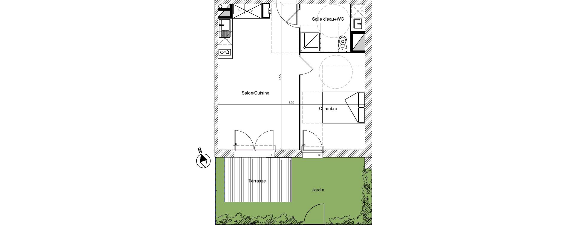 Appartement T2 de 41,40 m2 &agrave; Mondonville Centre