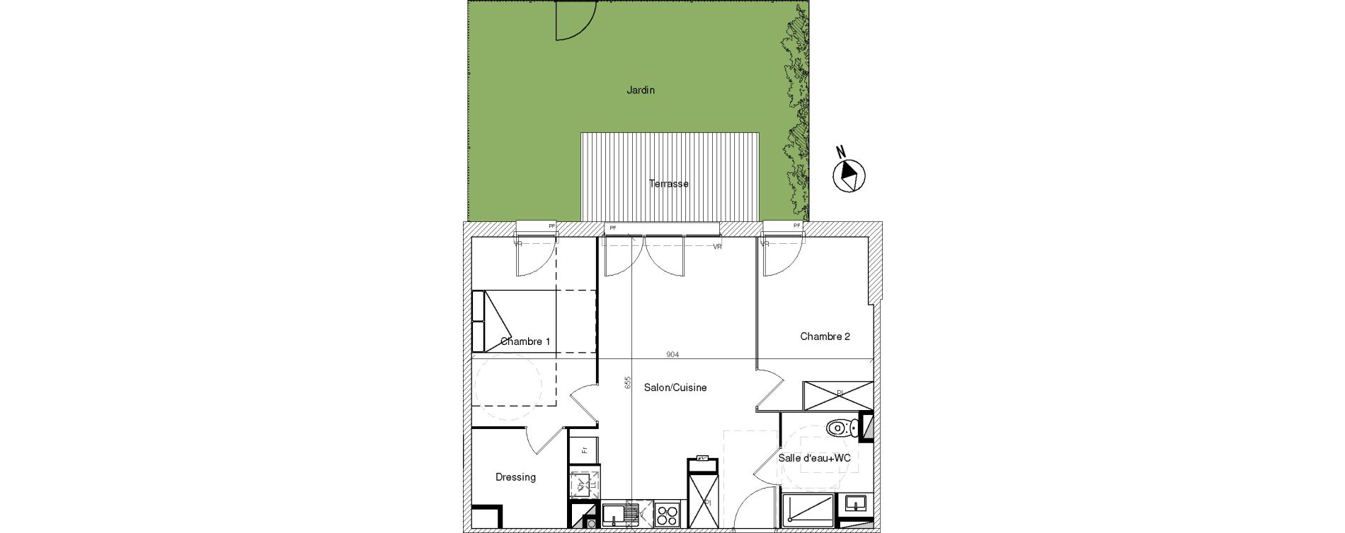 Appartement T3 de 56,45 m2 &agrave; Mondonville Centre