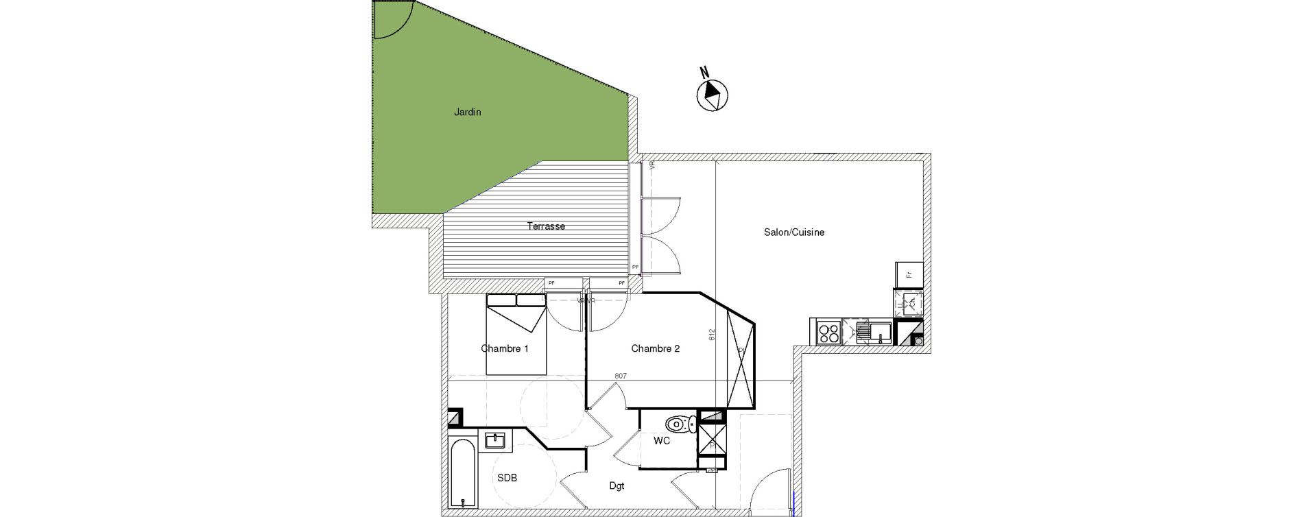 Appartement T3 de 62,25 m2 &agrave; Mondonville Centre