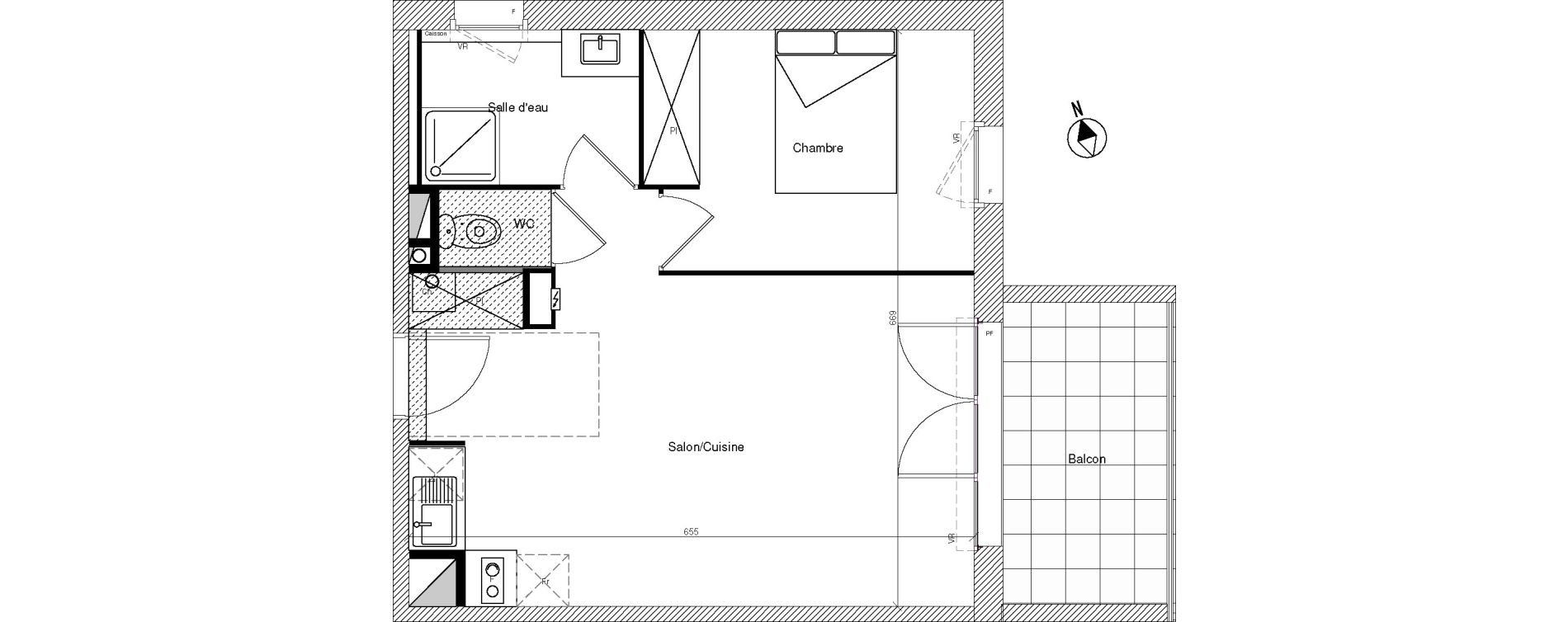 Appartement T2 de 41,85 m2 &agrave; Mondonville Centre