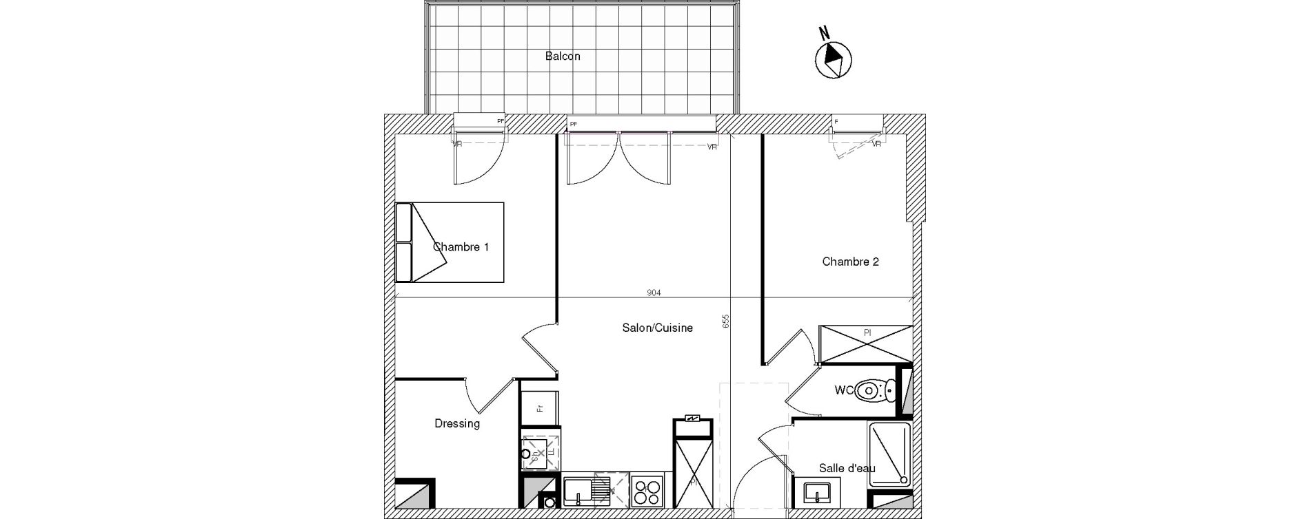 Appartement T3 de 56,25 m2 &agrave; Mondonville Centre