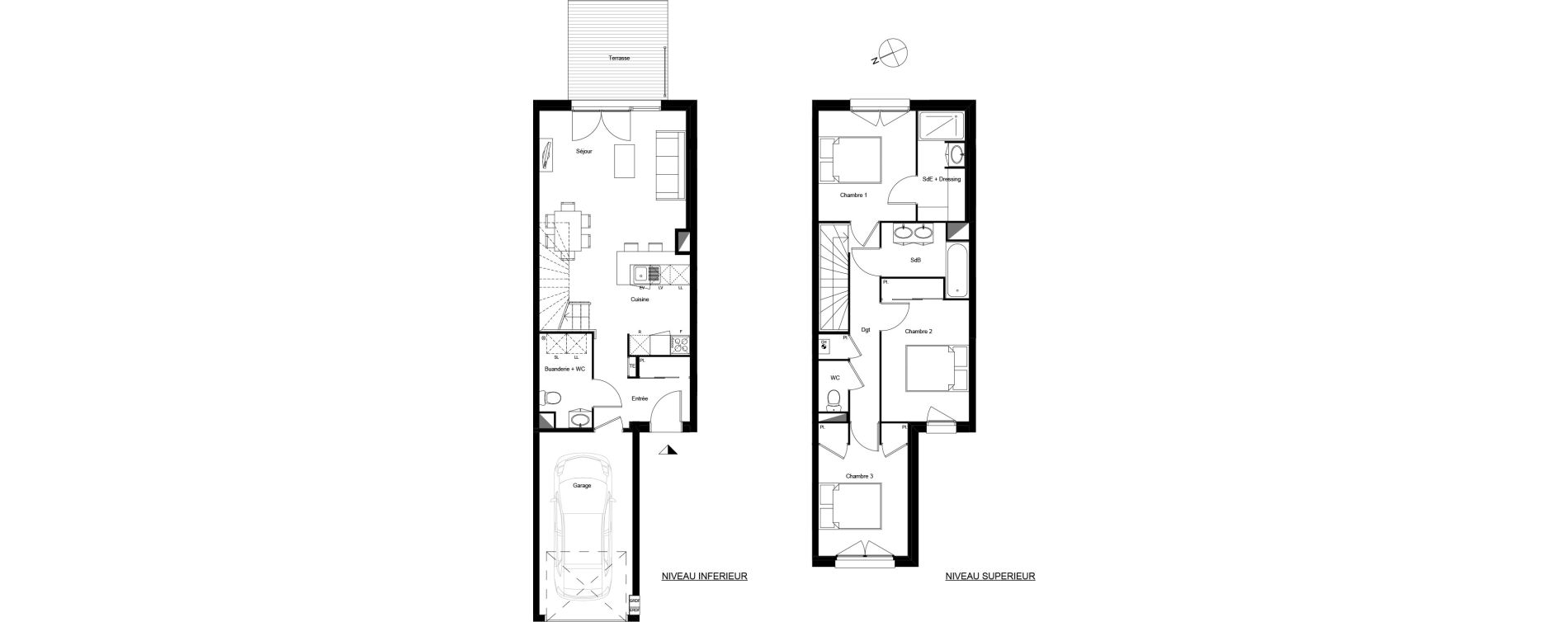 Duplex T4 de 86,92 m2 &agrave; Mondonville Centre