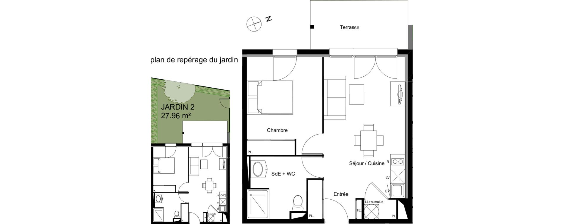 Appartement T2 de 41,05 m2 &agrave; Mondonville Centre