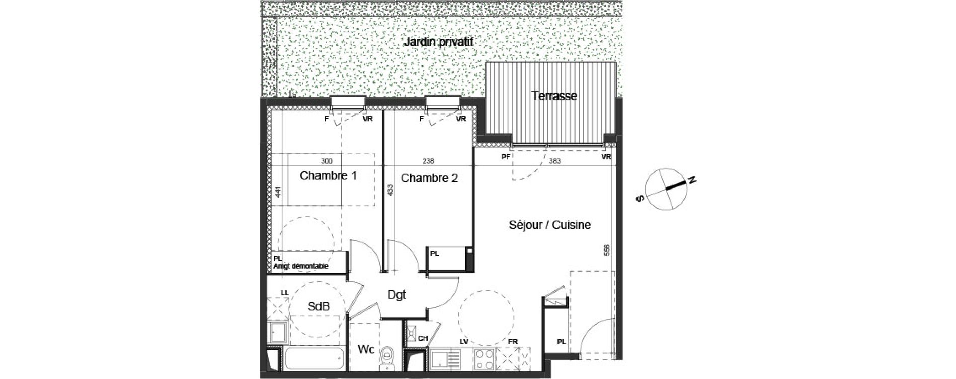 Appartement T3 de 58,75 m2 &agrave; Mondonville Centre