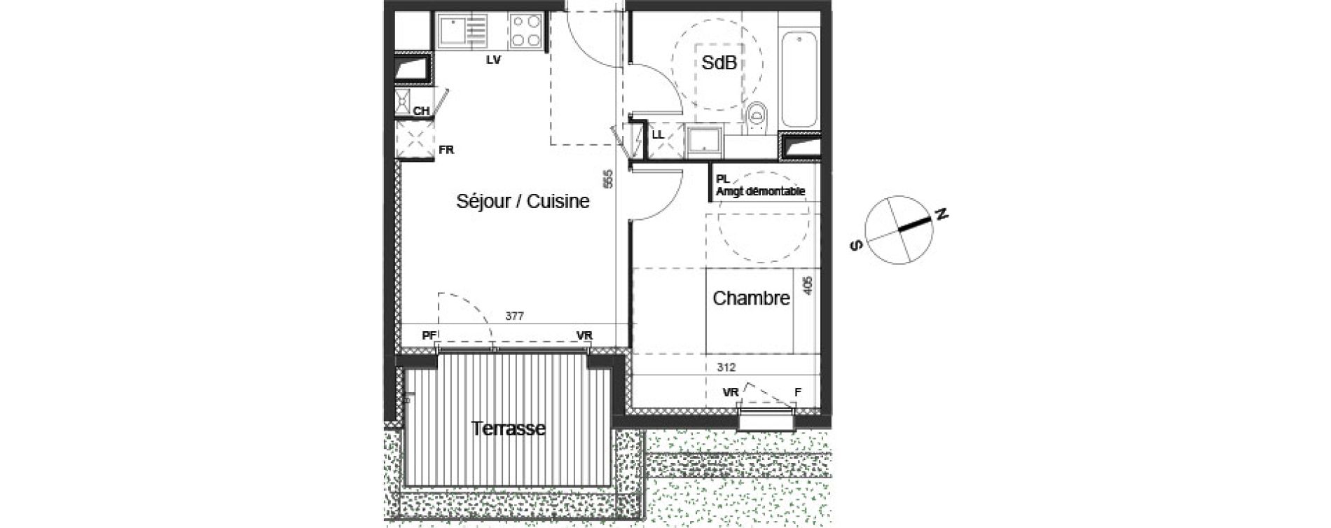 Appartement T2 de 39,95 m2 &agrave; Mondonville Centre