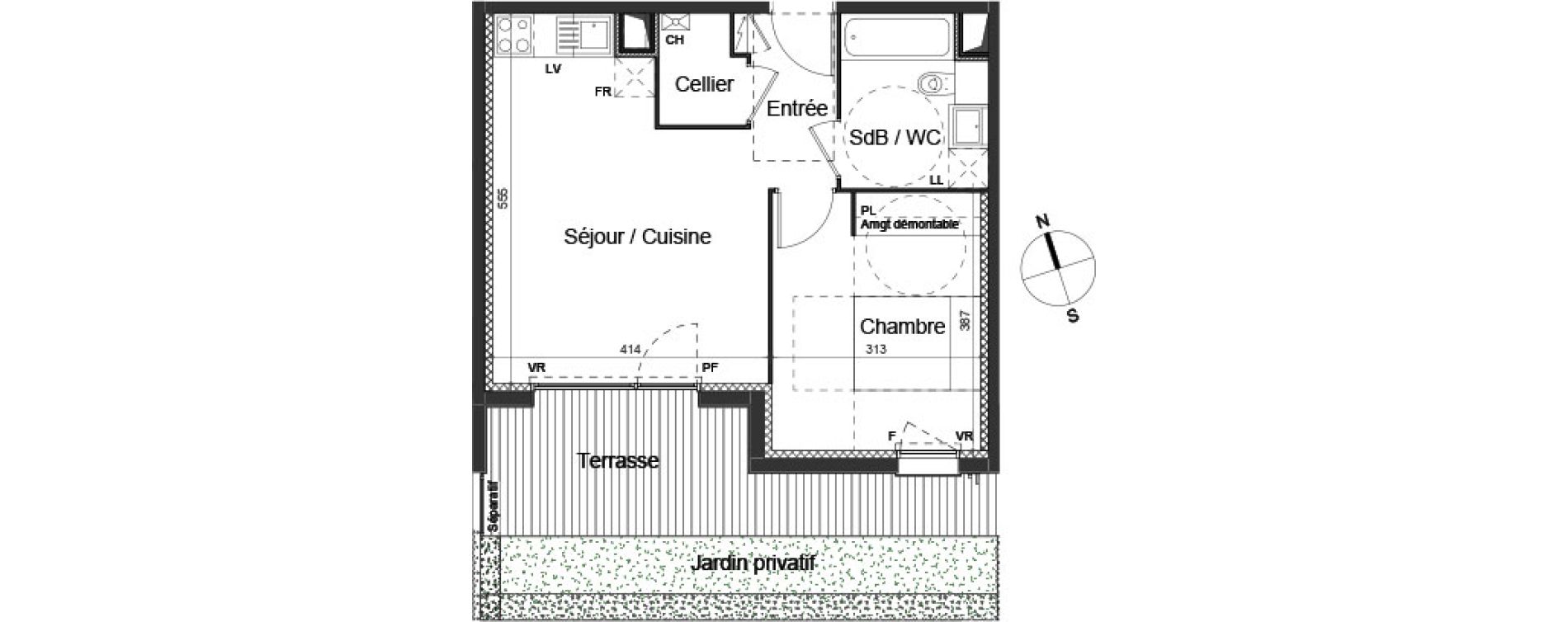 Appartement T2 de 41,95 m2 &agrave; Mondonville Centre