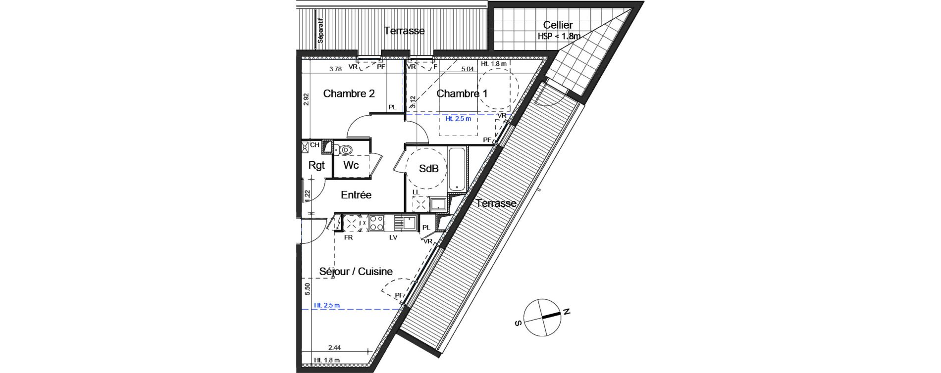 Appartement T3 de 59,80 m2 &agrave; Mondonville Centre