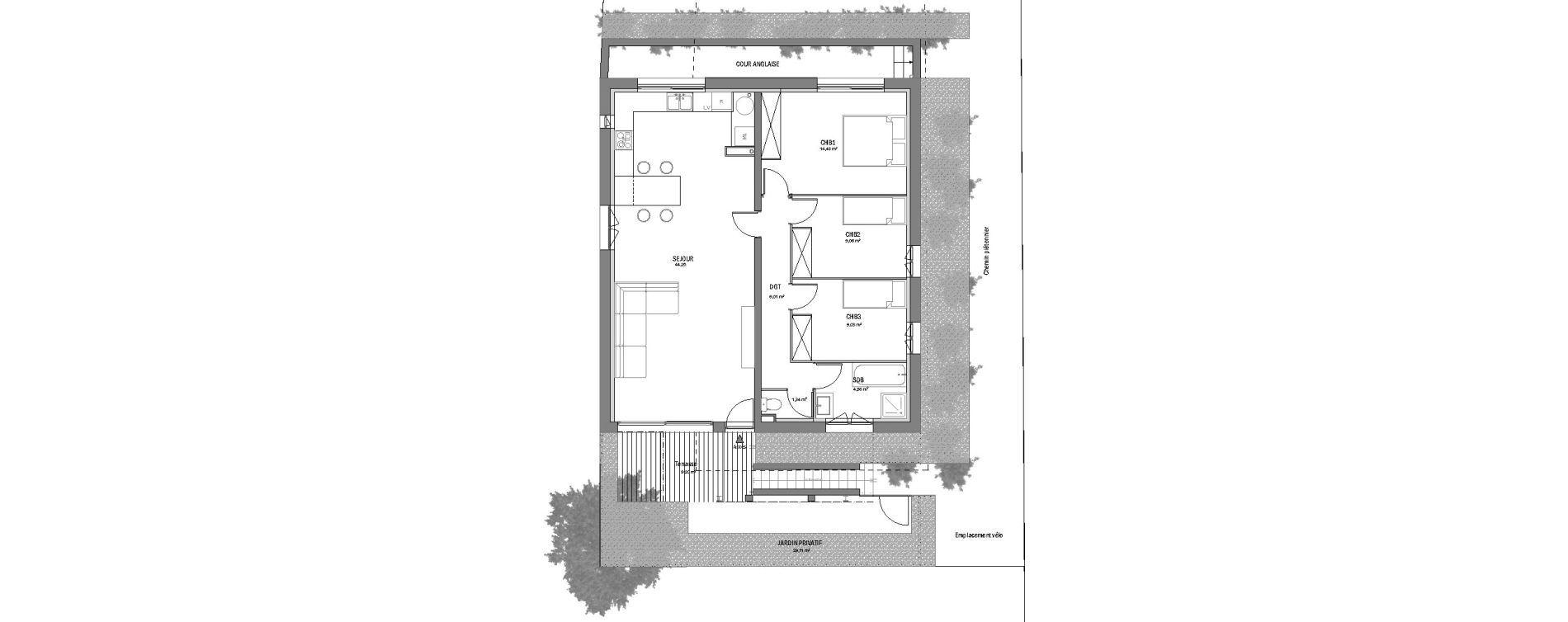 Appartement T4 de 89,15 m2 &agrave; Montrab&eacute; Centre