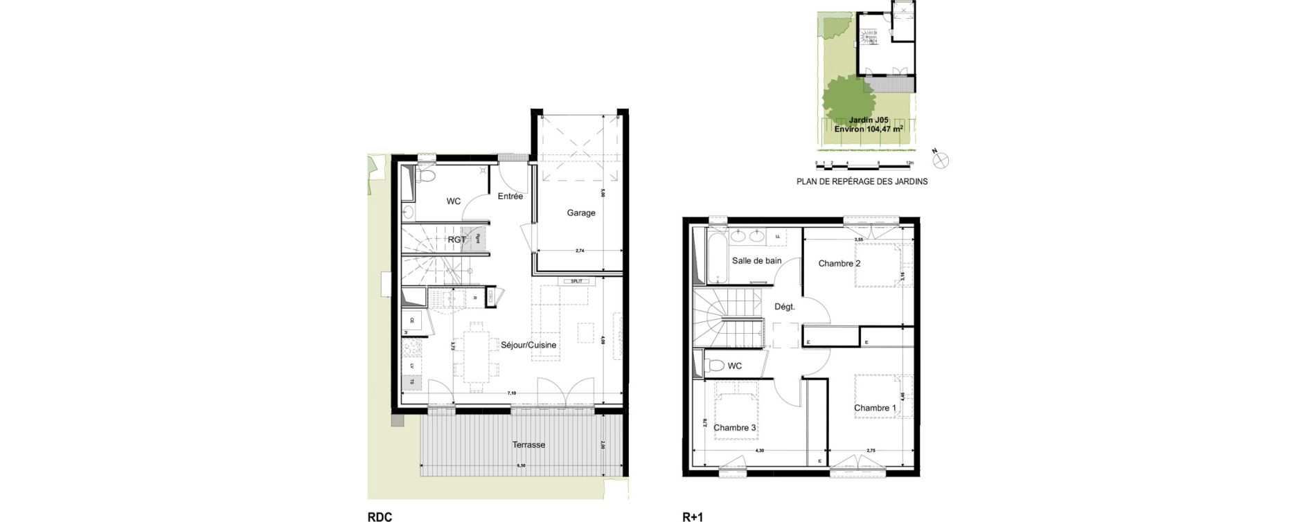 Villa T4 de 86,38 m2 &agrave; Montrab&eacute; Centre