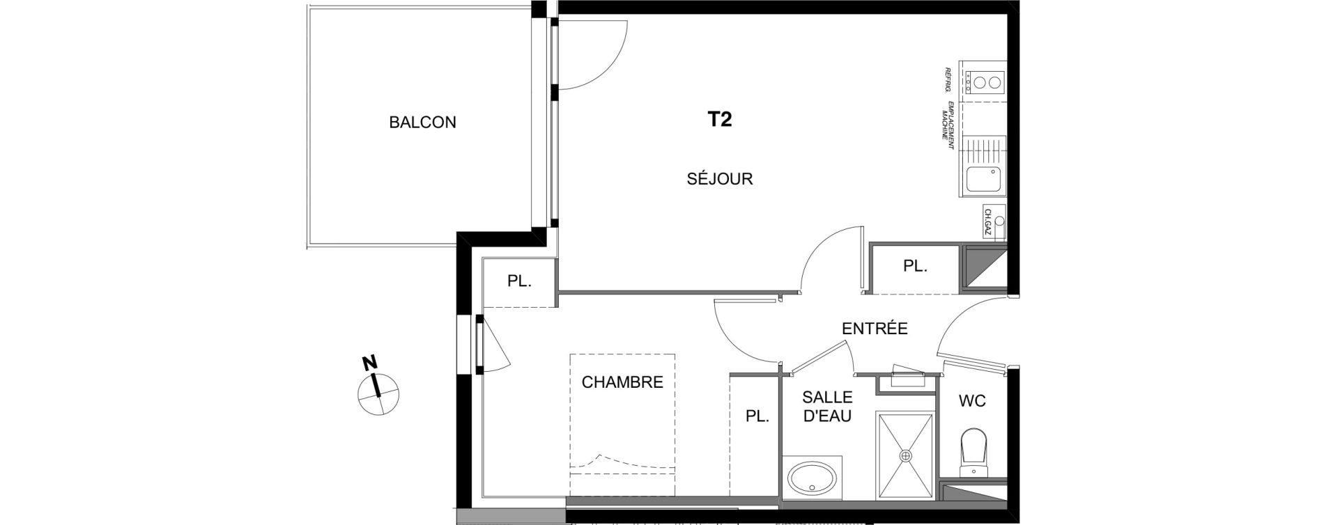 Appartement T2 de 40,00 m2 &agrave; Montrab&eacute; Centre