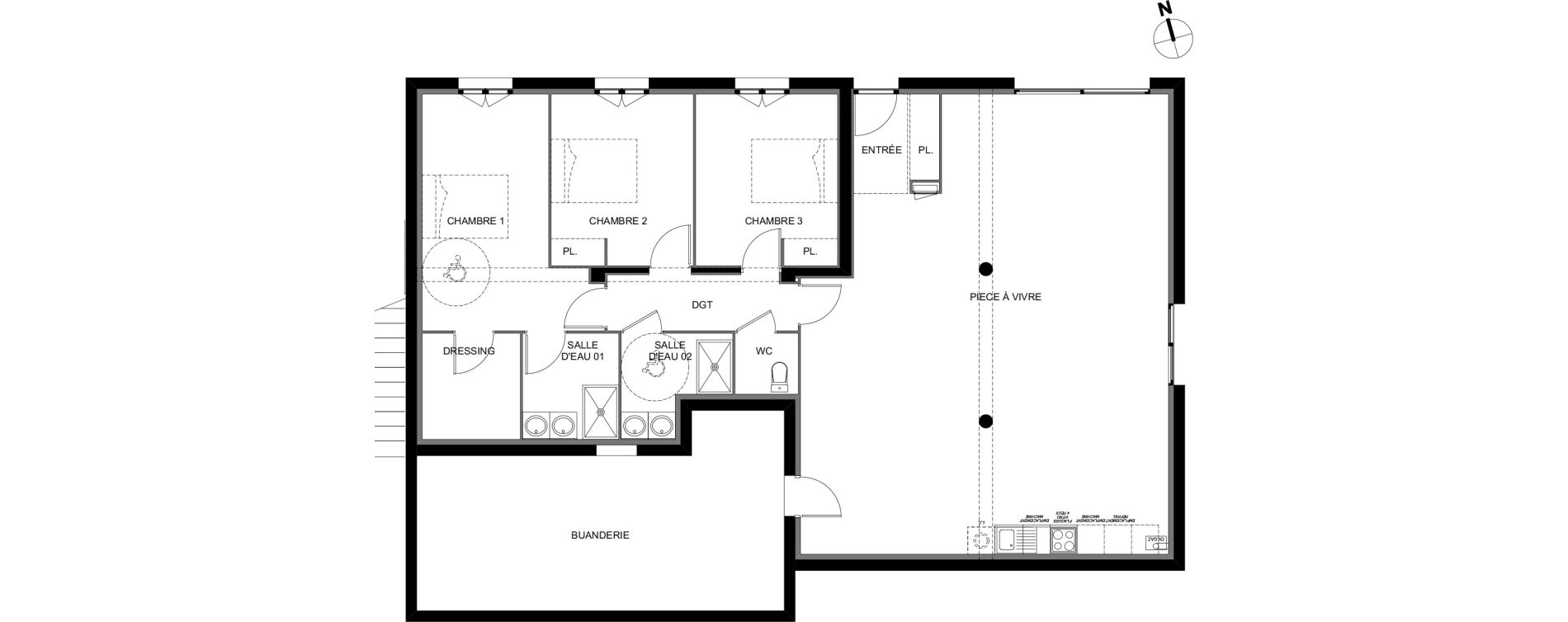 Appartement T4 de 139,66 m2 &agrave; Montrab&eacute; Centre