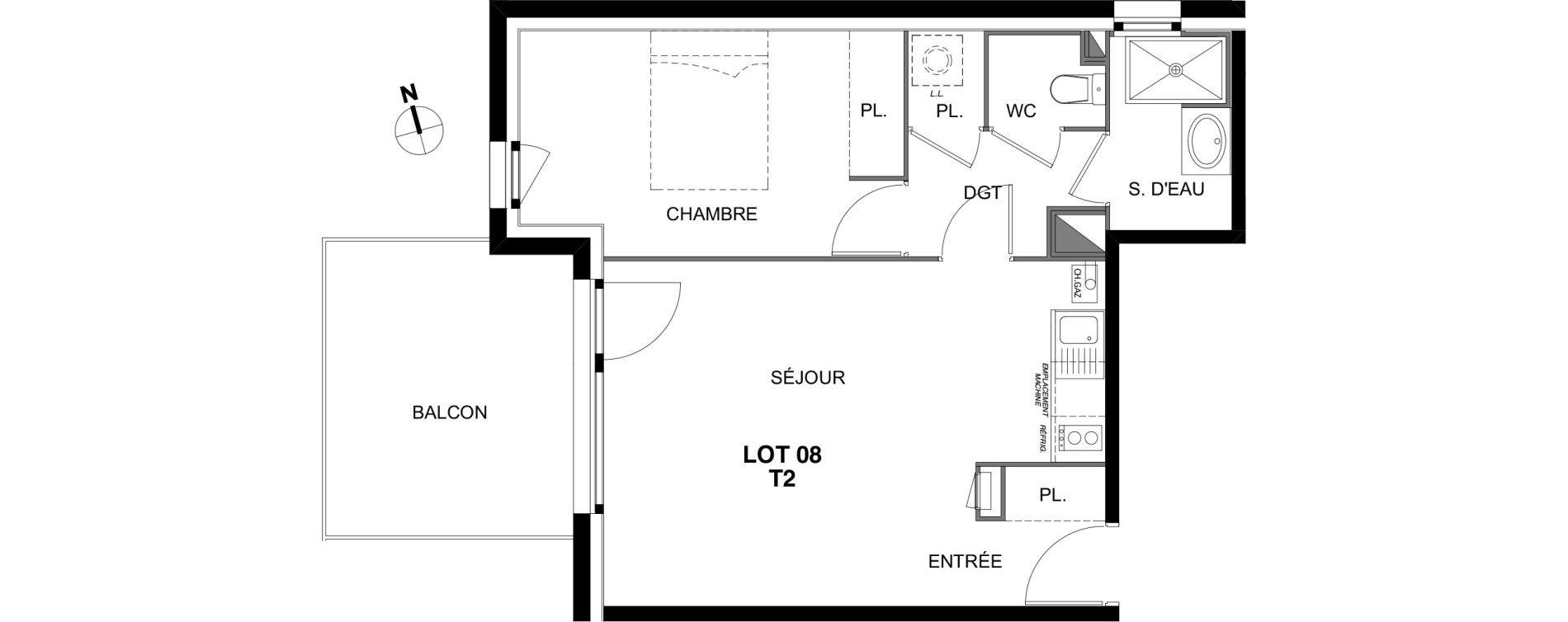 Appartement T2 de 45,00 m2 &agrave; Montrab&eacute; Centre
