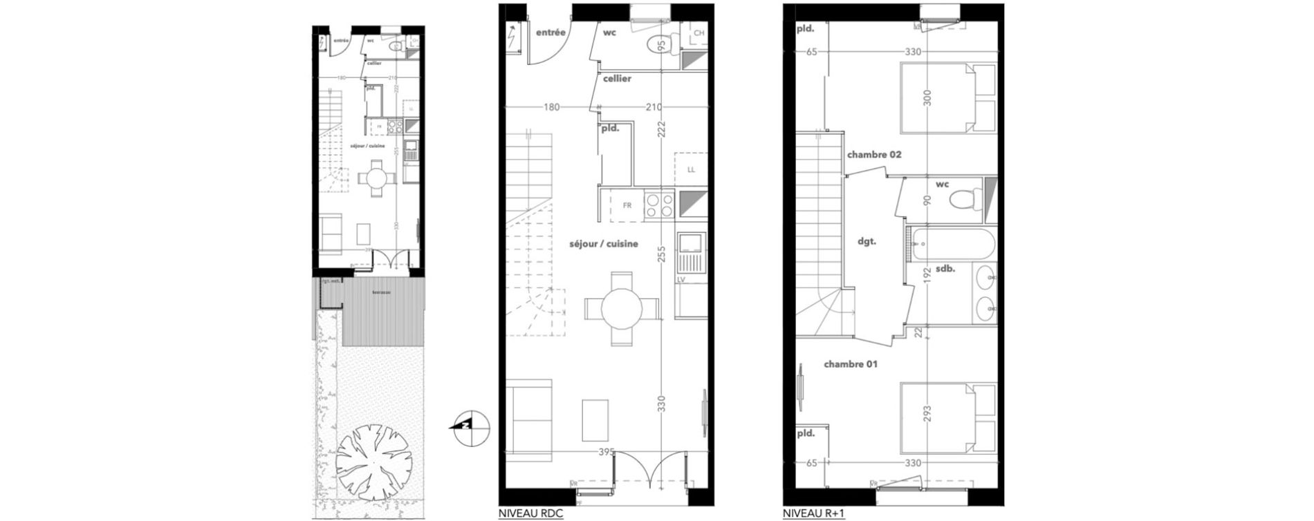 Duplex T3 de 62,50 m2 &agrave; Muret Lycee aragon - estantens