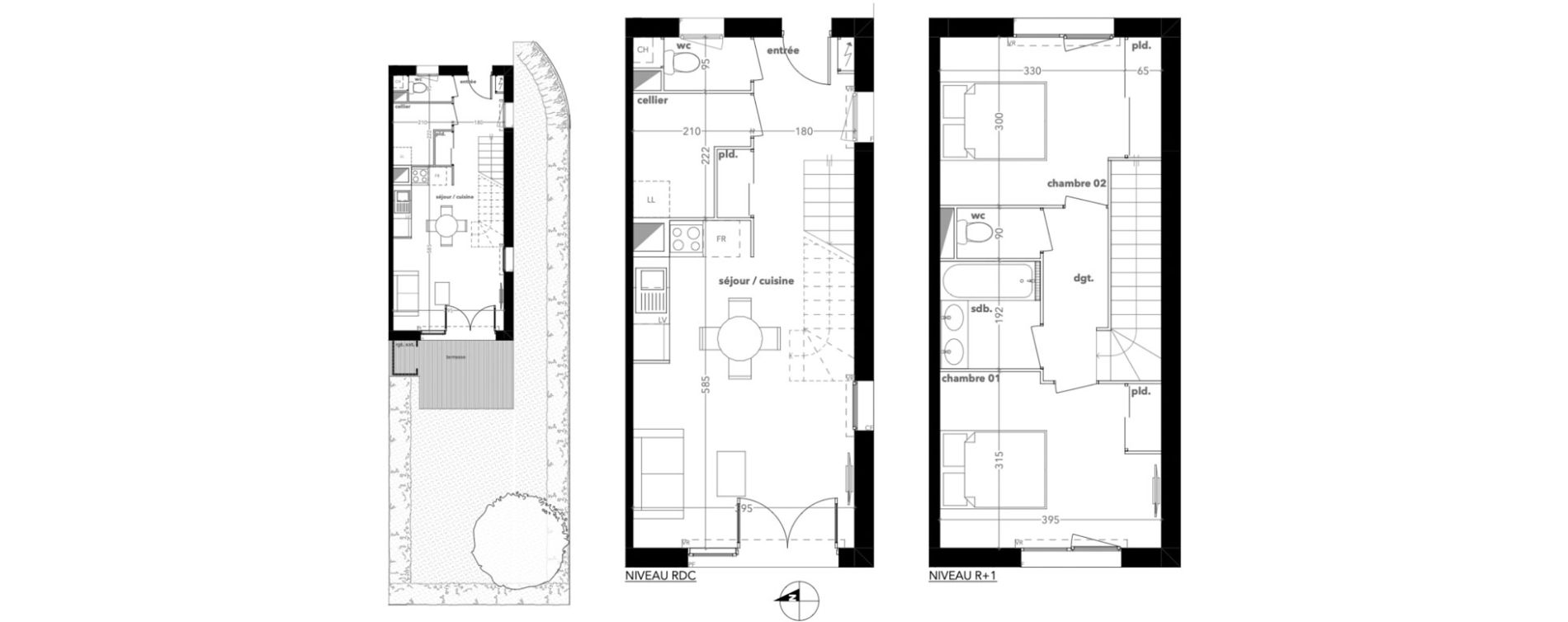 Duplex T3 de 62,50 m2 &agrave; Muret Lycee aragon - estantens