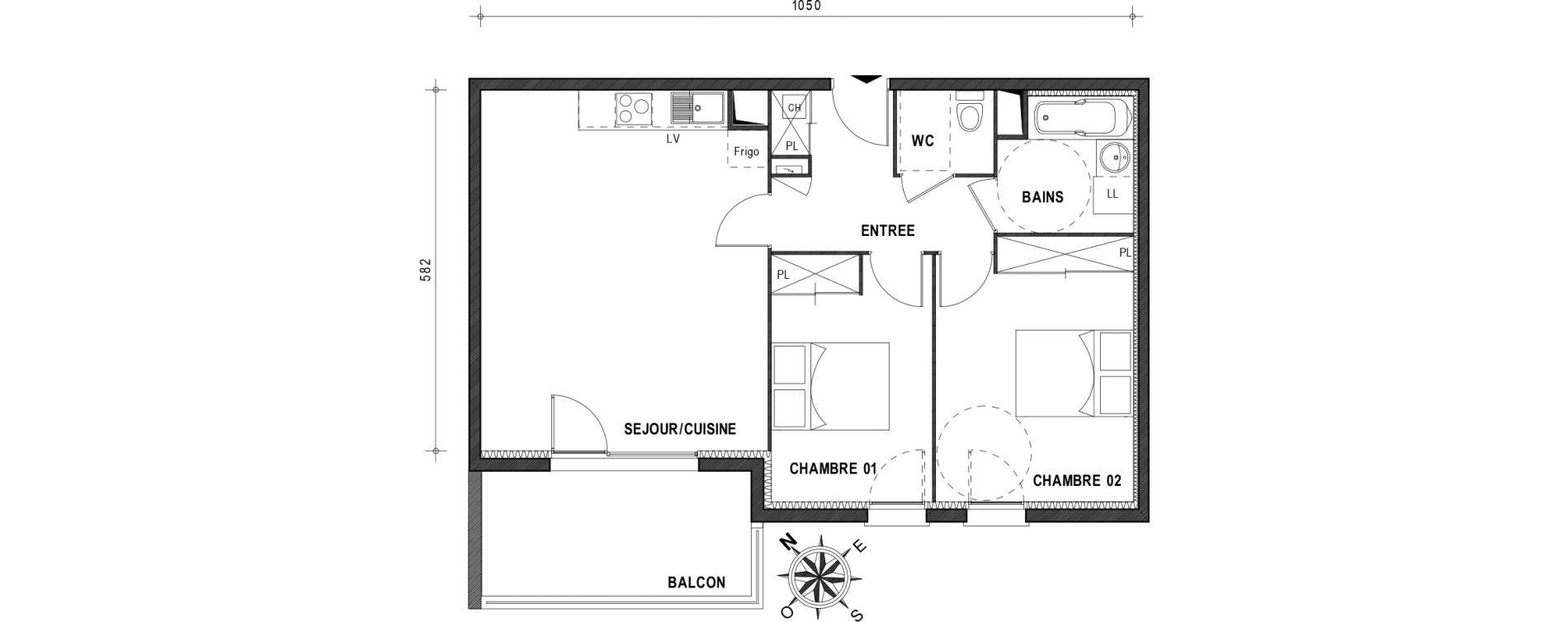 Appartement T3 de 63,76 m2 &agrave; Muret Barri-brioudes