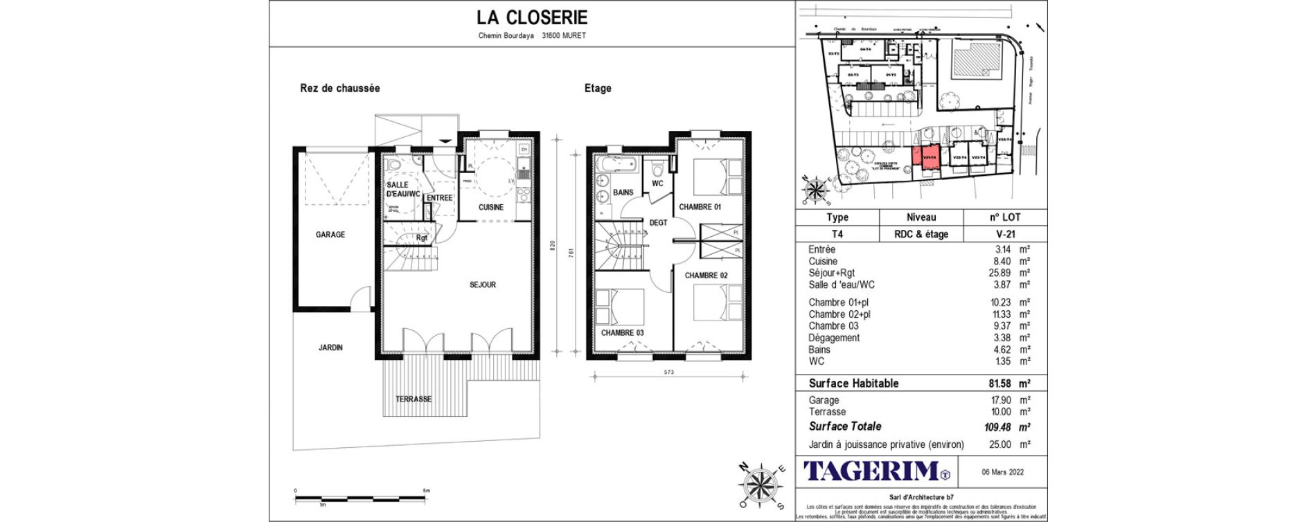 Maison T4 de 81,58 m2 &agrave; Muret Barri-brioudes
