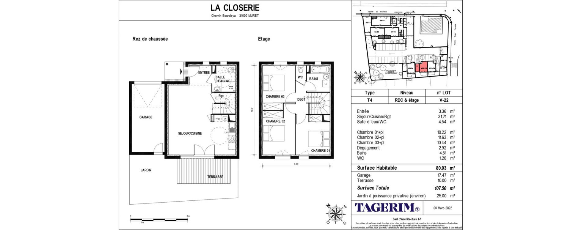 Maison T4 de 80,03 m2 &agrave; Muret Barri-brioudes