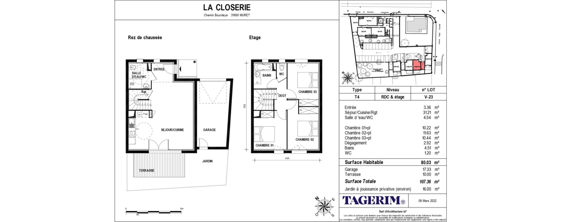 Maison T4 de 80,03 m2 &agrave; Muret Barri-brioudes