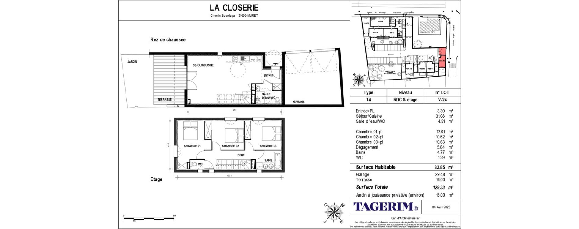 Maison T4 de 83,85 m2 &agrave; Muret Barri-brioudes
