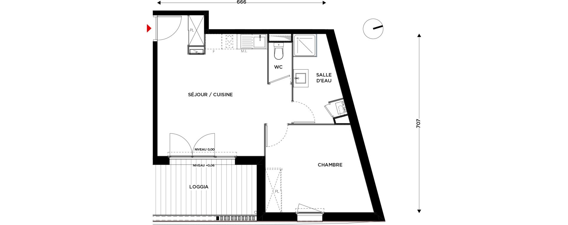 Appartement T2 de 44,32 m2 &agrave; Muret Vasconia - l hermitage