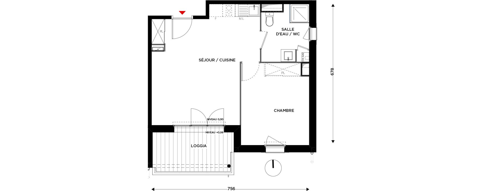 Appartement T2 de 43,80 m2 &agrave; Muret Vasconia - l hermitage