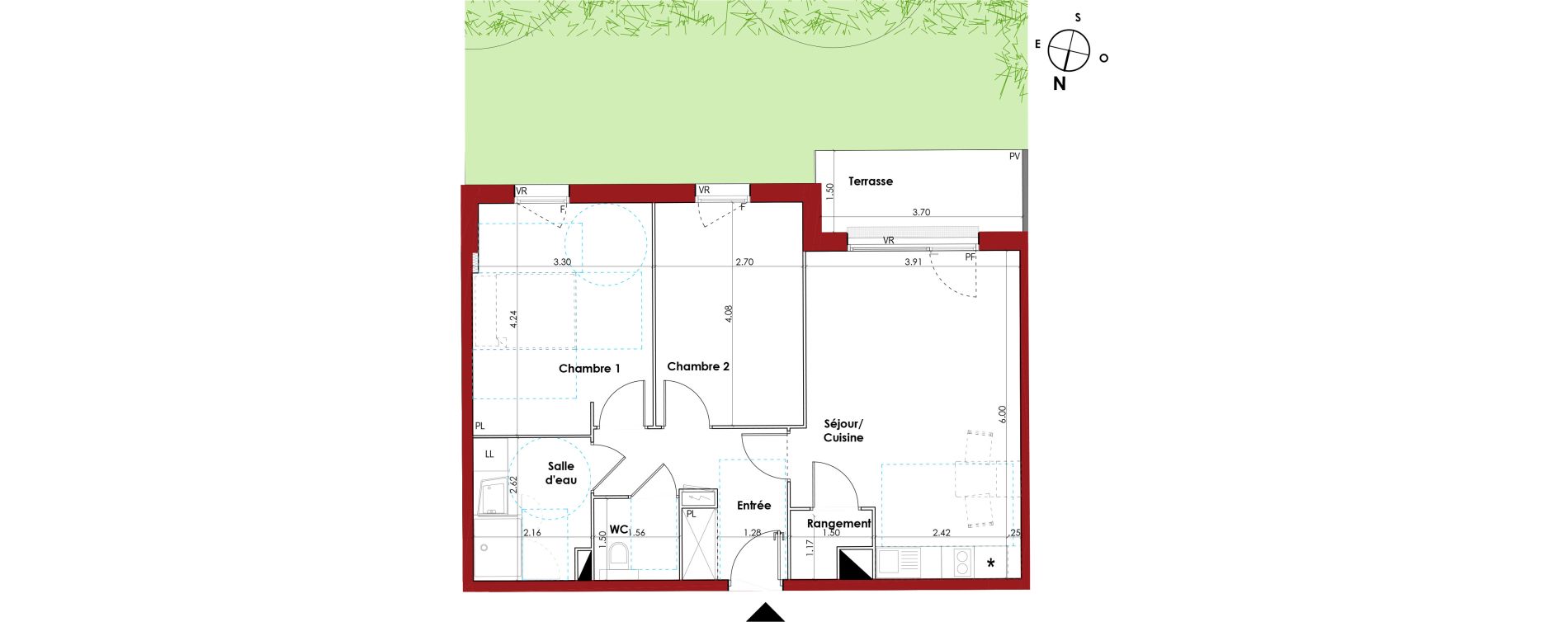 Appartement T3 de 63,37 m2 &agrave; Muret Centre